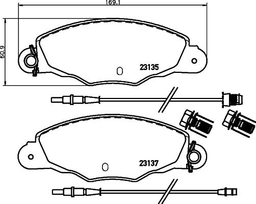 HELLA 8DB 355 019-331 - Гальмівні колодки, дискові гальма autozip.com.ua