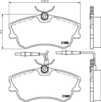 HELLA 8DB 355 019-261 - Гальмівні колодки, дискові гальма autozip.com.ua