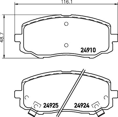 HELLA 8DB 355 014-901 - Гальмівні колодки, дискові гальма autozip.com.ua