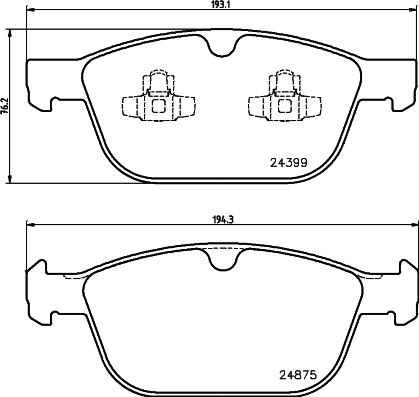 HELLA 8DB 355 014-541 - Гальмівні колодки, дискові гальма autozip.com.ua