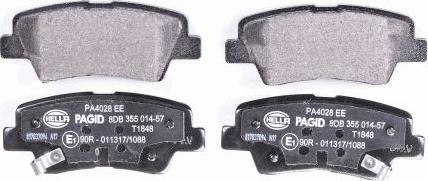 HELLA 8DB 355 014-571 - Гальмівні колодки, дискові гальма autozip.com.ua