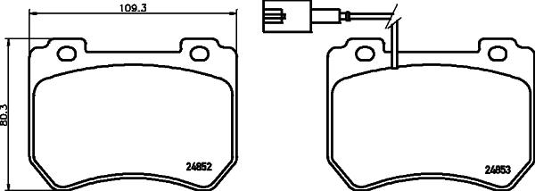 HELLA 8DB 355 014-651 - Гальмівні колодки, дискові гальма autozip.com.ua