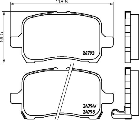 HELLA 8DB 355 014-661 - Гальмівні колодки, дискові гальма autozip.com.ua