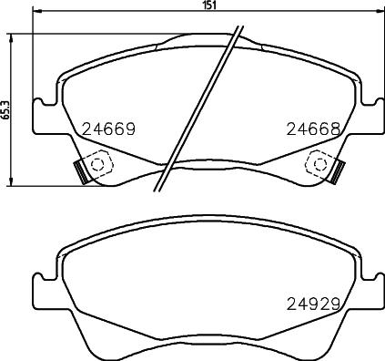 HELLA 8DB 355 014-881 - Гальмівні колодки, дискові гальма autozip.com.ua