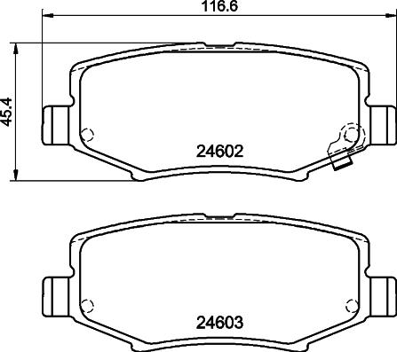 HELLA 8DB 355 014-381 - Гальмівні колодки, дискові гальма autozip.com.ua