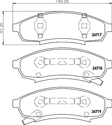 HELLA 8DB 355 014-281 - Гальмівні колодки, дискові гальма autozip.com.ua