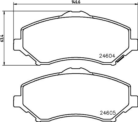 HELLA 8DB 355 014-321 - Гальмівні колодки, дискові гальма autozip.com.ua