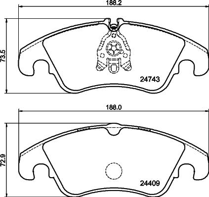 HELLA 8DB 355 014-741 - Гальмівні колодки, дискові гальма autozip.com.ua