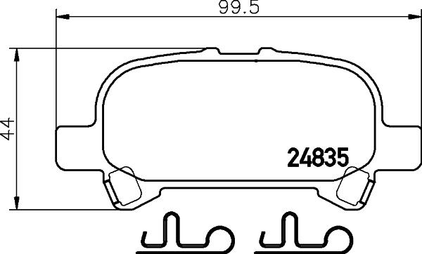 HELLA 8DB 355 014-751 - Гальмівні колодки, дискові гальма autozip.com.ua