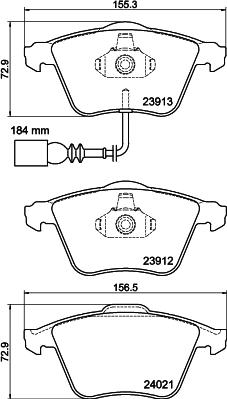 HELLA 8DB 355 015-971 - Гальмівні колодки, дискові гальма autozip.com.ua