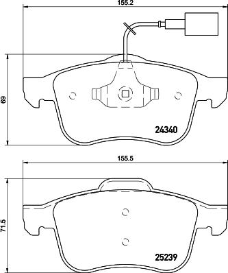 HELLA 8DB 355 015-531 - Гальмівні колодки, дискові гальма autozip.com.ua