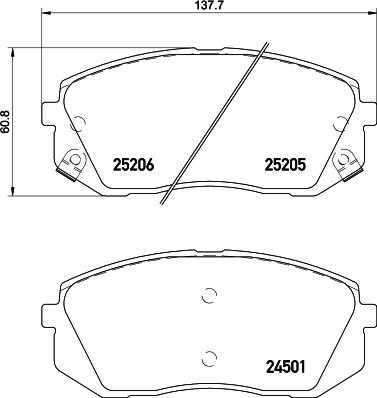 HELLA 8DB 355 015-841 - Гальмівні колодки, дискові гальма autozip.com.ua