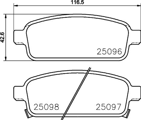 HELLA 8DB 355 024-861 - Гальмівні колодки, дискові гальма autozip.com.ua