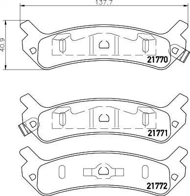 HELLA 8DB 355 016-901 - Гальмівні колодки, дискові гальма autozip.com.ua