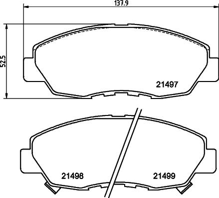 HELLA 8DB 355 029-121 - Гальмівні колодки, дискові гальма autozip.com.ua