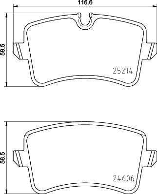 HELLA 8DB 355 016-061 - Гальмівні колодки, дискові гальма autozip.com.ua