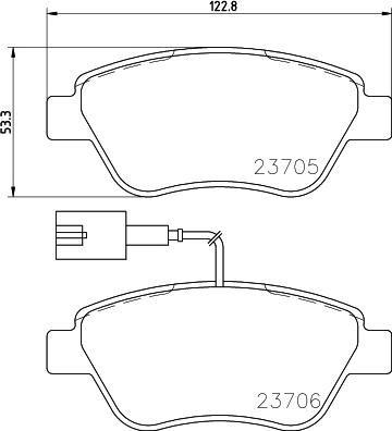 HELLA 8DB 355 016-071 - Гальмівні колодки, дискові гальма autozip.com.ua