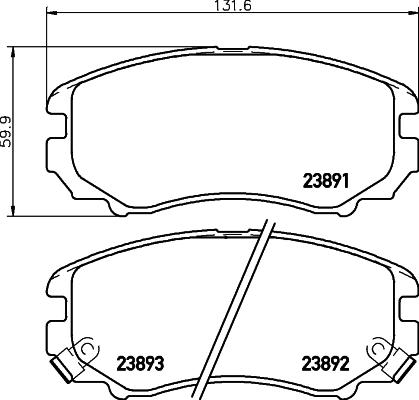 HELLA 8DB 355 016-101 - Гальмівні колодки, дискові гальма autozip.com.ua