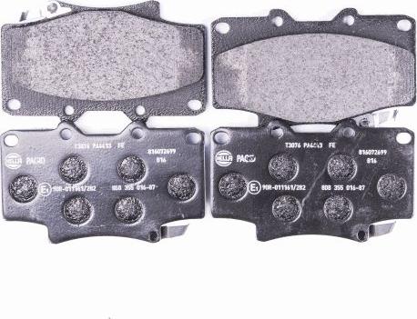 HELLA 8DB 355 016-871 - Гальмівні колодки, дискові гальма autozip.com.ua