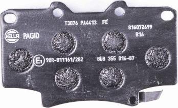 HELLA 8DB 355 016-871 - Гальмівні колодки, дискові гальма autozip.com.ua