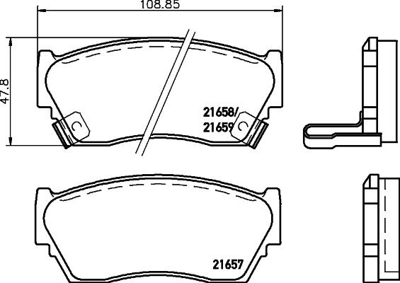 HELLA 8DB 355 016-351 - Гальмівні колодки, дискові гальма autozip.com.ua