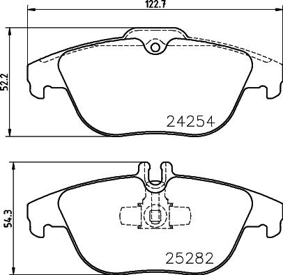 HELLA 8DB 355 016-281 - Гальмівні колодки, дискові гальма autozip.com.ua