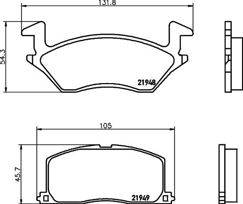 HELLA 8DB 355 016-781 - Гальмівні колодки, дискові гальма autozip.com.ua