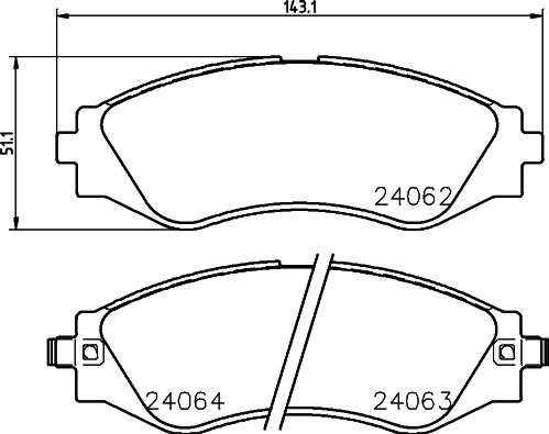 HELLA 8DB 355 010-951 - Гальмівні колодки, дискові гальма autozip.com.ua