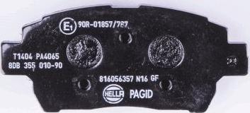 HELLA 8DB 355 010-901 - Гальмівні колодки, дискові гальма autozip.com.ua