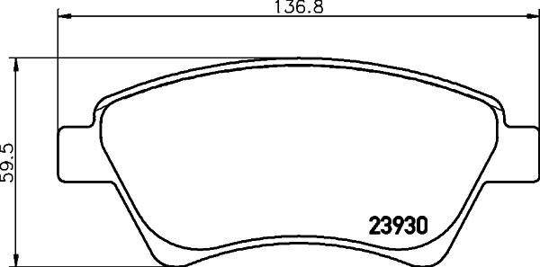 HELLA 8DB 355 010-541 - Гальмівні колодки, дискові гальма autozip.com.ua