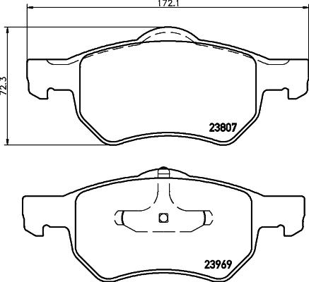 HELLA 8DB 355 010-641 - Гальмівні колодки, дискові гальма autozip.com.ua