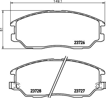 HELLA 8DB 355 030-421 - Гальмівні колодки, дискові гальма autozip.com.ua