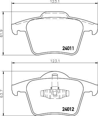 HELLA 8DB 355 010-801 - Гальмівні колодки, дискові гальма autozip.com.ua