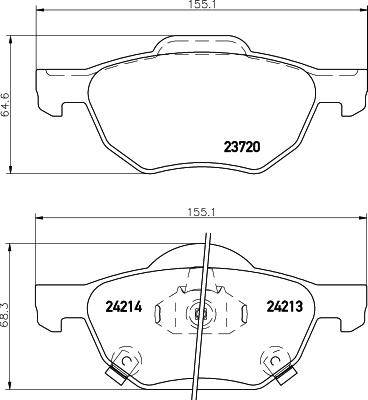 HELLA 8DB 355 010-831 - Гальмівні колодки, дискові гальма autozip.com.ua