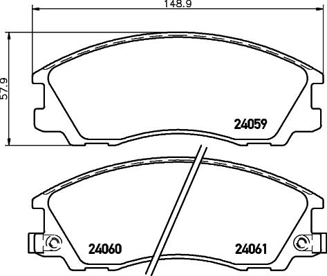 HELLA 8DB 355 010-821 - Гальмівні колодки, дискові гальма autozip.com.ua