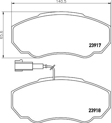 HELLA 8DB 355 010-391 - Гальмівні колодки, дискові гальма autozip.com.ua