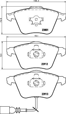 HELLA 8DB 355 010-351 - Гальмівні колодки, дискові гальма autozip.com.ua