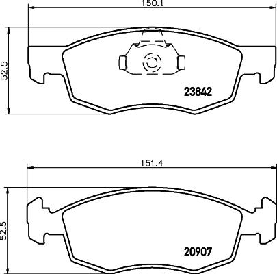 HELLA 8DB 355 010-321 - Гальмівні колодки, дискові гальма autozip.com.ua