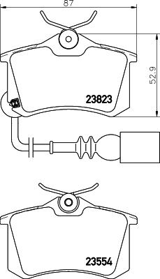 HELLA 8DB 355 010-781 - Гальмівні колодки, дискові гальма autozip.com.ua