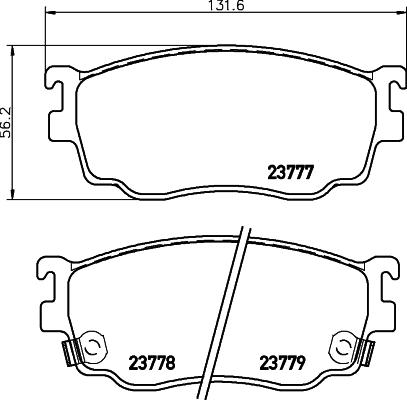 HELLA 8DB 355 011-561 - Гальмівні колодки, дискові гальма autozip.com.ua