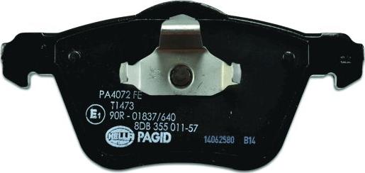 HELLA 8DB 355 011-571 - Гальмівні колодки, дискові гальма autozip.com.ua