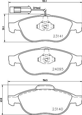 HELLA 8DB 355 011-651 - Гальмівні колодки, дискові гальма autozip.com.ua