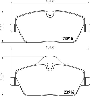 HELLA 8DB 355 011-261 - Гальмівні колодки, дискові гальма autozip.com.ua