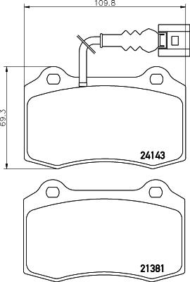 HELLA 8DB 355 011-741 - Гальмівні колодки, дискові гальма autozip.com.ua