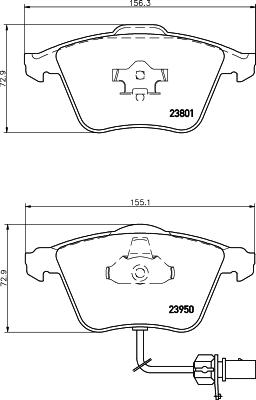 HELLA 8DB 355 011-711 - Гальмівні колодки, дискові гальма autozip.com.ua