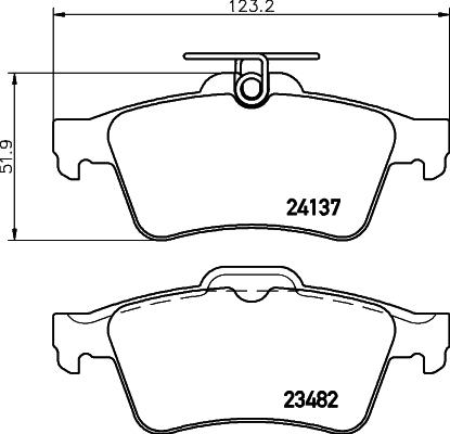 HELLA 8DB 355 011-731 - Гальмівні колодки, дискові гальма autozip.com.ua