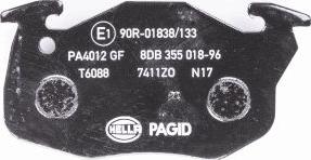 HELLA 8DB 355 018-961 - Гальмівні колодки, дискові гальма autozip.com.ua