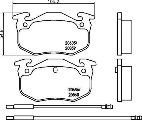 HELLA 8DB 355 018-921 - Гальмівні колодки, дискові гальма autozip.com.ua