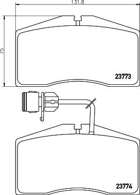 HELLA 8DB 355 018-491 - Гальмівні колодки, дискові гальма autozip.com.ua