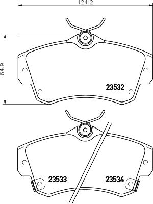 HELLA 8DB 355 018-651 - Гальмівні колодки, дискові гальма autozip.com.ua